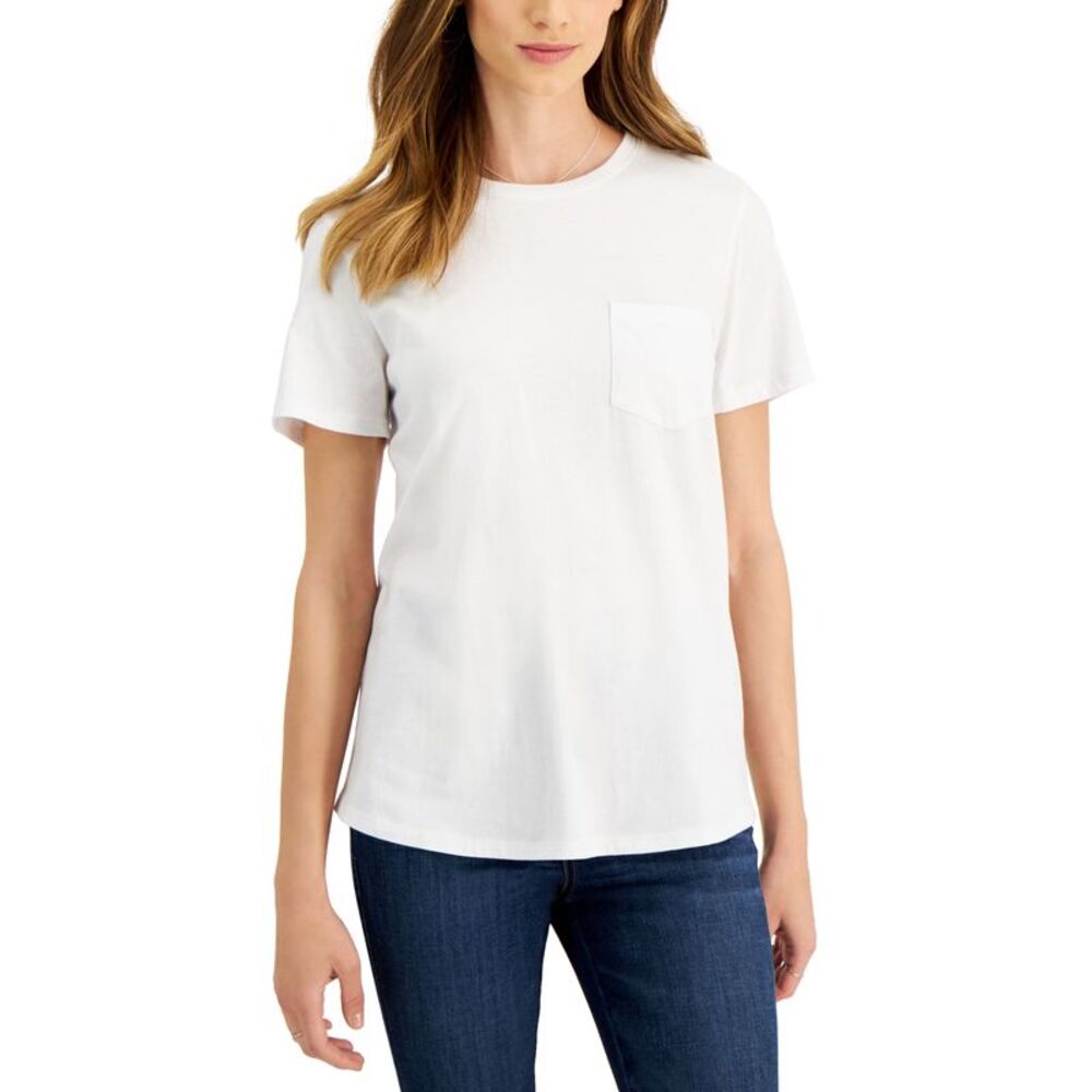 Style & Co Womens Cotton Pocket T-Shirt